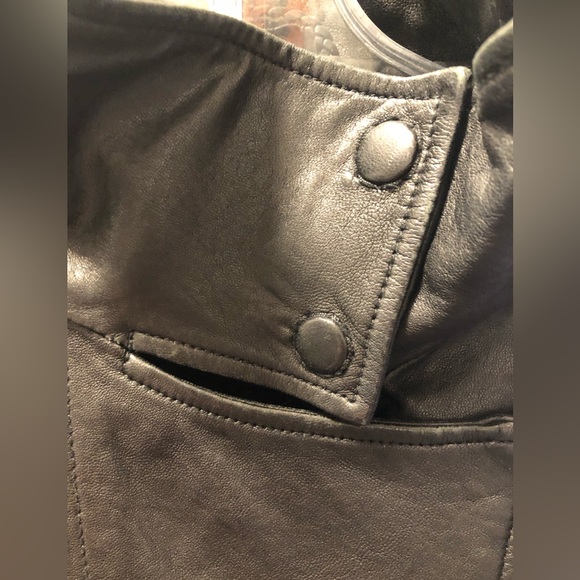 Mackage Black Moto Lamb Leather Biker Made for Aritzia - Picture 12 of 15